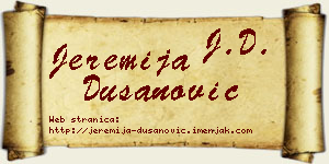 Jeremija Dušanović vizit kartica